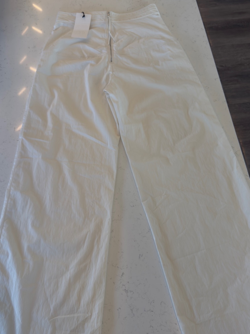 Zara Off-White Zipper-Front Trousers